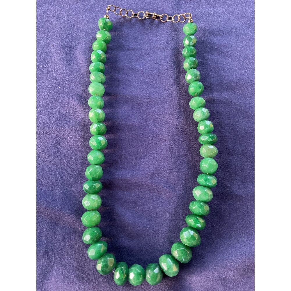 Vintage Green Stone Beaded Necklace